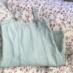 Light wash overall dress
